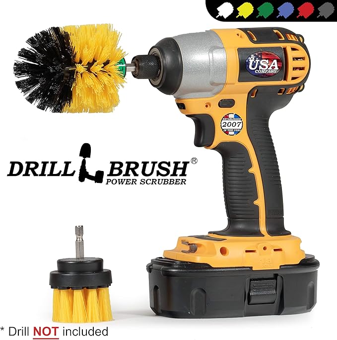 Bathroom Accessories Essentials - Cleaning Supplies - Scrub Brush - Shower Cleaner Brush - Shower Door Scrubber - Bathtub Cleaning Kit - Bath Mat Brush - Bathroom Tile Brush - Grout Cleaning Scrubber