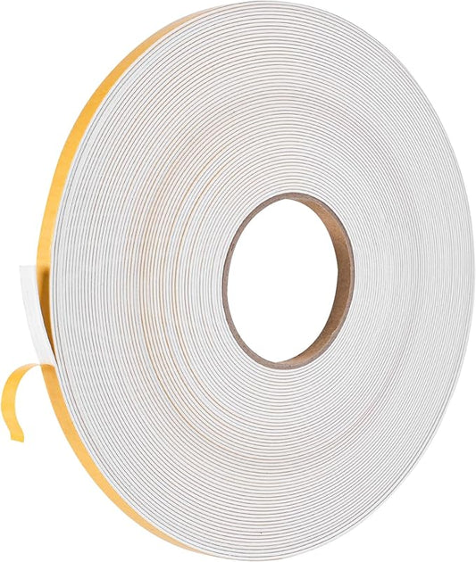 Self Adhesive Foam Tape Weatherstrip 1/4in x 1/16in x 98.4Ft High Density Foam Insulation Strips Foam Seal Weather Stripping with Strong Adhesive for Door and Window Sound Isolation Soundproofing