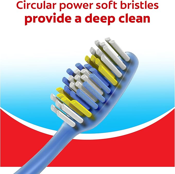 Colgate Extra Clean Toothbrush,Soft Toothbrush for Adults,3 Count (Pack of 2)