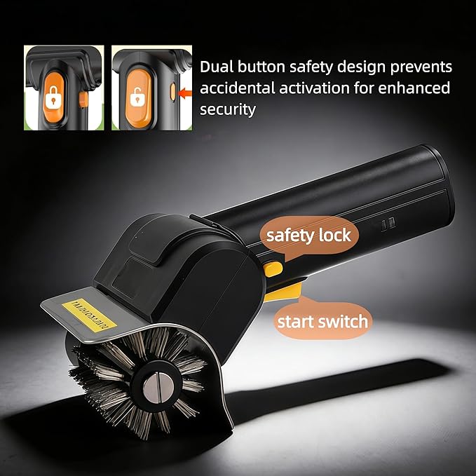 Electric Grill Brush, Rechargeable USB C Electric Grill Cleaner with Dual Safety Lock 600 RPM, 2000mAh, 2H Runtime, Automatic Barbecue Grate Cleaner Tool for All Grills, BBQ for Men Dad and Women