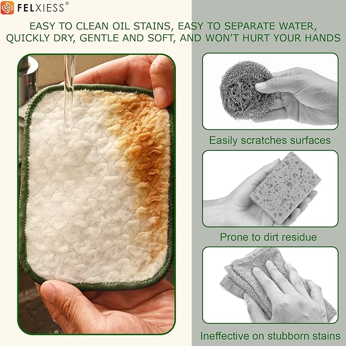 2026 New Double Side Non Scratch Wire Dishcloths,Multipurpose Wire Dishwashing Rags for Wet and Dry, Reusable Metal Dish Cloth,Wire Miracle Cleaning Cloths for Kitchen(Silver 6Pcs)