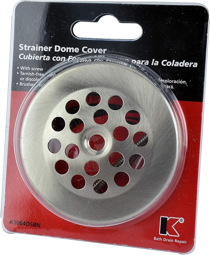 Keeney K5064DSBN Tarnish Free Bath Drain Strainer Dome Cover, Brushed Nickel