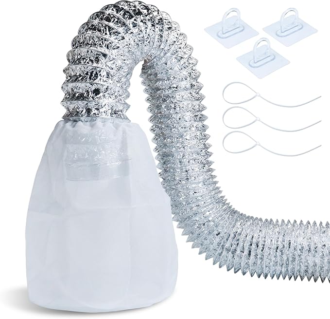 Flamorrow 2 Pack Dryer Vent Lint Bags, Indoor Outdoor Dryer Vent Lint Traps to Capture Lints and Dusts Form Ventless Dryers Vents, Lints Catcher and Filter Bags for Electric Clothes Dryers