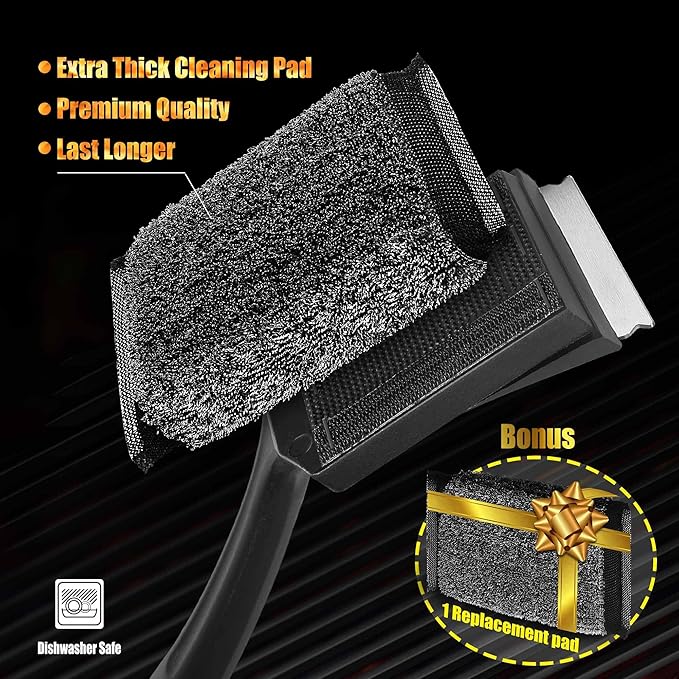 GRILLART Grill Brush Bristle Free, SteamWizards [Safe & Efficient] Grill Cleaner Brush for All Grill Grates, Replaceable Pad BBQ Grill Brush for Outdoor Grill, Grill Accessories, Gifts for Men/Dad