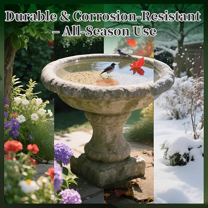 Bird Bath Copper Disk, 2pcs Shell Shaped 99.99% Pure Copper Cleaning Disc Plate for Physical Safe Water Purification All-Season for Outdoor Wildlife Bird Bowls Birdbaths Solar