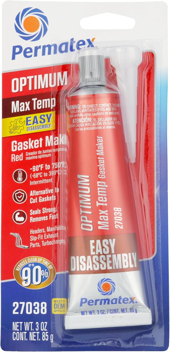 Permatex 27038 Optimum Red High Temperature Gasket Maker, 3 oz