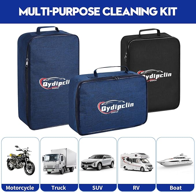 Qydipclin 37Pcs Car Detailing Kit, Car Detailing Brush Set, Car Wash Cleaning Kit, Car Detailing Brushes, Professional Car Care Kit for Interior Exterior Wheels, Blue