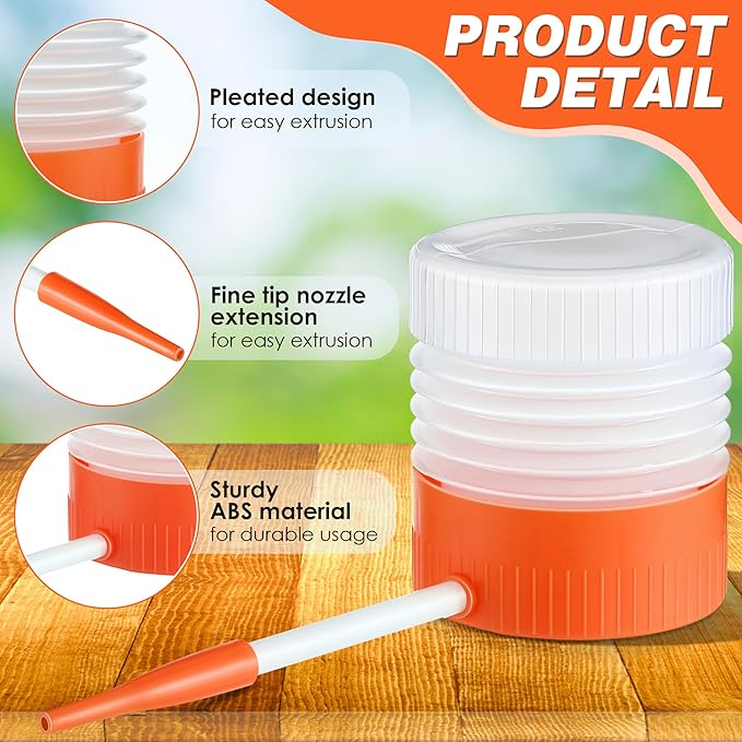 1 Pack Diatomaceous Earth Powder Duster with 6 Inch Nozzle, Diatomaceous Earth Spray Powder Applicator for Pest Control, Gardening & Home Maintenance, Indoor & Outdoor Use (Orange)