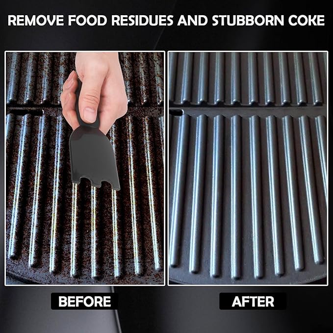 Grill Scraper for George Foreman Indoor Grills and Other Indoor Grills with Grooves,Heat-Resistant Grill Spatula with Ergonomic Handle