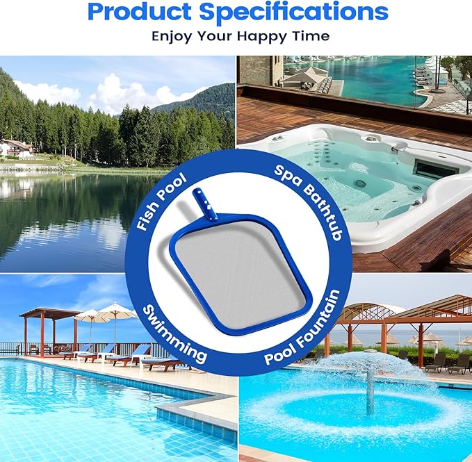 Pool Skimmer - Pool Skimmer Net for Cleaning, Pool Leaf Skimmer Net with Fine Mesh Reinforced Frame, Hot Tub Skimmer Net Filters Out Debris