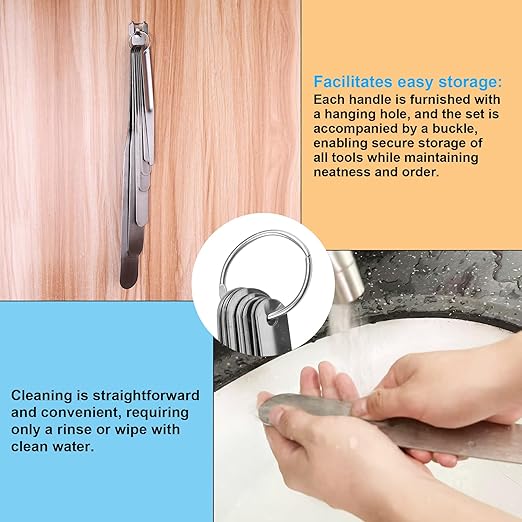 Caulking Spatula Tool Kit, 7 Pcs Stainless Steel Multi Purpose Caulking Tools, Scraper Head Widths 3/8“ to 1-1/2”, Suitable for Kitchens, Bathrooms, Windows