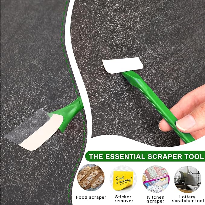 9 PCS Plastic Paint Scraper Tool, Scratch Free Car Crevice Cleaning Tool Sticker Remover Tools Multi-Use Thumb Scrappers for Tight Spaces & Crevices, Kitchen Removing Food, Stickers, Paint, Grease