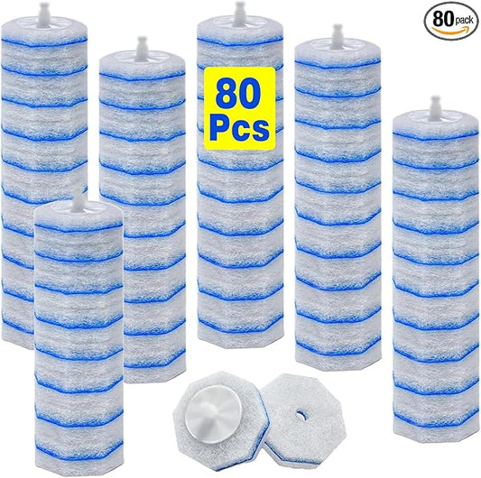 80 Toilet Bowl Wand Refills Fits for Clorox Toilet Brush Wand,Upgrade 3-Layer Disposable Bowl Cleaner Refills for Bathroom Cleaning,3X Cleaning Power,No Falling Apart