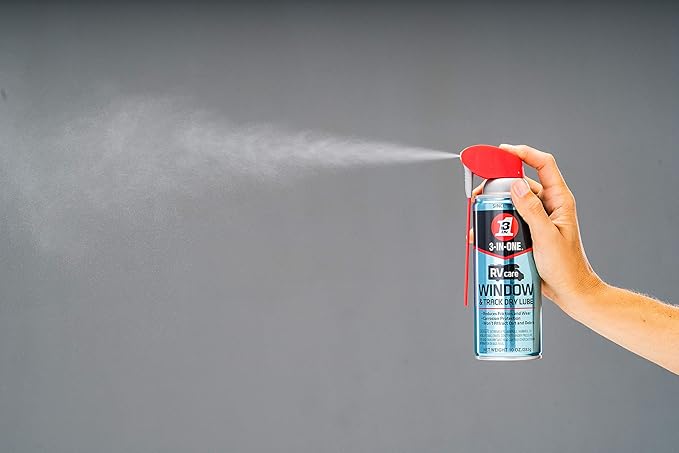 3-IN-ONE RVcare Window & Track Dry Lube with SMART STRAW SPRAYS 2 WAYS, 10 OZ [6-Pack]