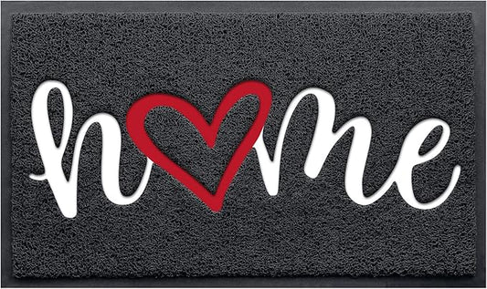 Door Mat, Welcome Mat Low Profile Floor Mat Front Doormat Indoor and Outdoor Doormat Non Slip Rugs for Entryway, Patio, High Traffic Areas (32"x20", Black-Home)