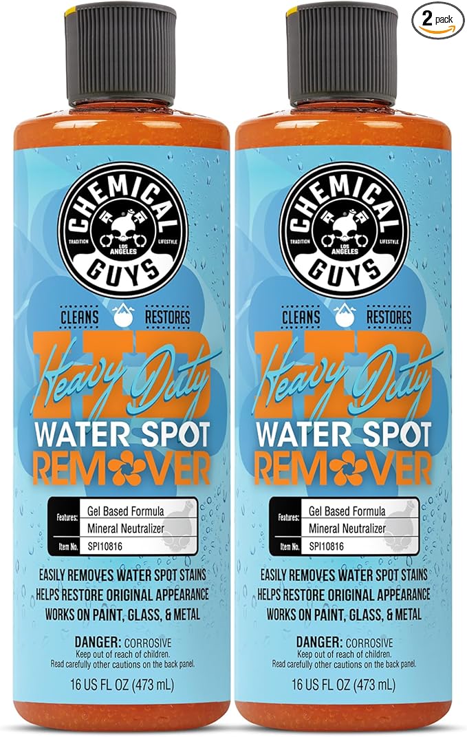 Chemical Guys Heavy Duty Water Spot Remover Gel for Paint, Glass, and Metal - Mineral and Water Spot Remover for Cars, Trucks, Motorcycles, RVs & More - 16 oz (2 pack)