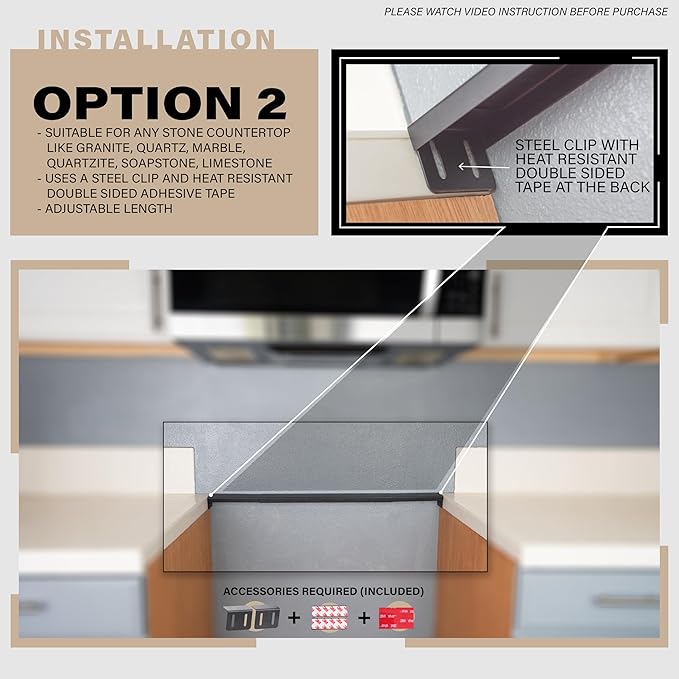 Expandable Rear Stove Gap Cover for Slide-In Ranges – Stainless Steel, Black Powder Coated – Adjustable Up to 32″ – Dual Install Options (2.25 inch WIDE)