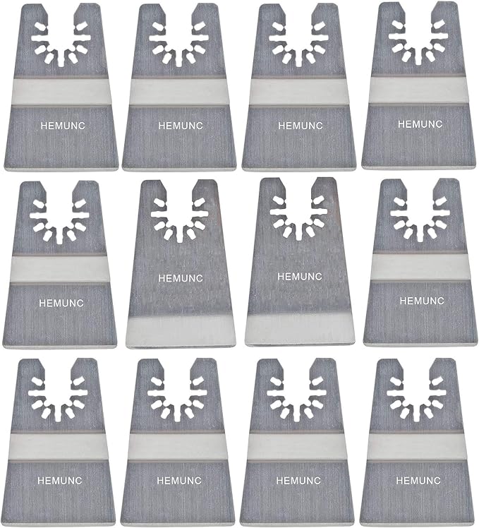 Oscillating Tool Scraper Blades Set, Include Oscillating Rigid Scraper Blade 10pcs, Flexible Multitool Scraper Blades 2pcs, Universal Fit Oscillating Multitool Scraper Blades for carpet tile adhesives