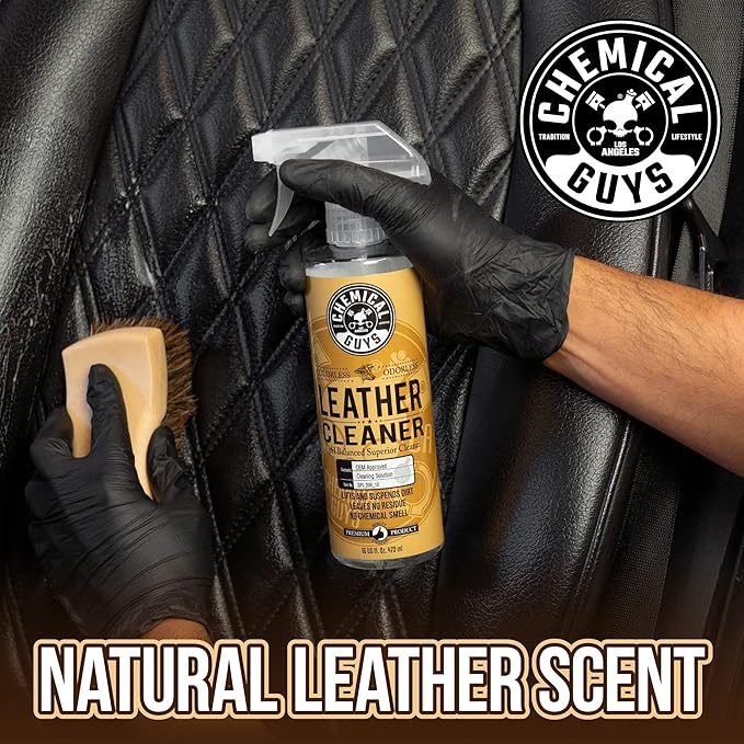Chemical Guys Leather Cleaner and Conditioner Kit - Car Cleaner and Conditioner, Safely Cleans & Conditions Leather Car Interiors, Furniture, Shoes, Boots, Bags, Apparel & More, 2 Bottles (16 oz Each)