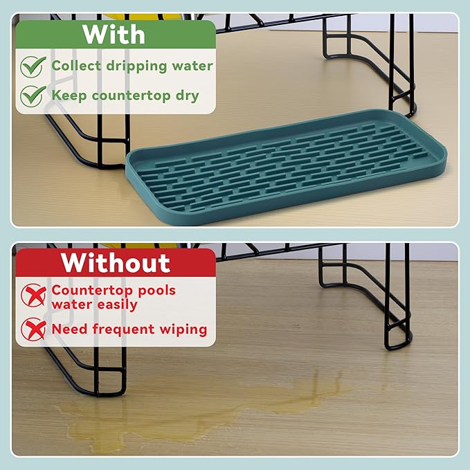 Drip Tray for Drink Dispenser, 1 Pack Blue Non-slip Drip Pan for DD&HAPP Glass Drink Dispenser