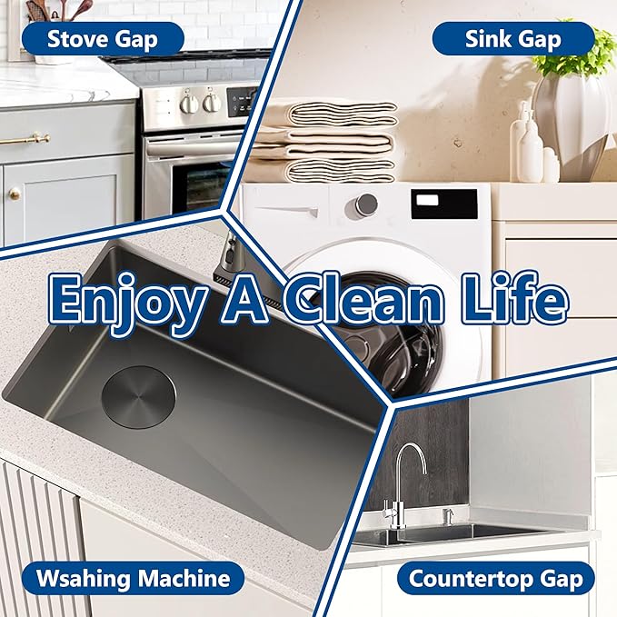 Stainless Steel Stove Gap Covers 25.5~51 Inch Retractable, Range Trim Kit Between Stove Top and Counter Heat Resistant & Easy to Clean Oven Gap Filler by BOGDA Silver (2 Packs)