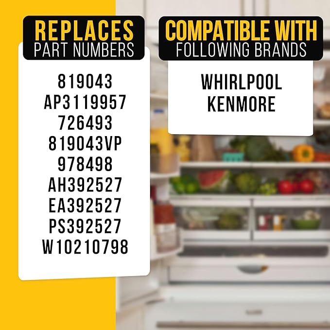PartsBroz 819043 Drain Heat Probe - Compatible With Whirlpool Kenmore Refrigerator - Replaces AP3119957 PS392527 819043VP W10210798 726493 978498 Ultra Durable Replacement