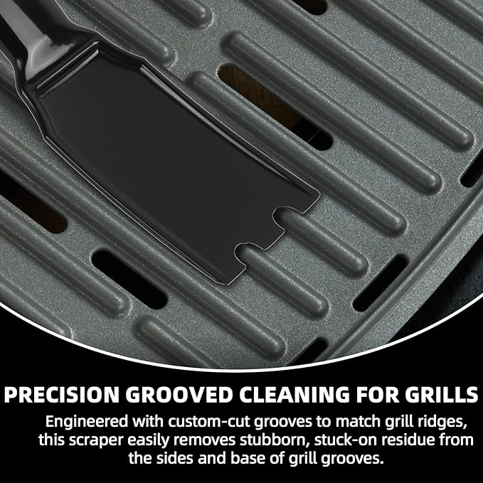TonGass Upgrade Grill Scraper Compatible with George Foreman 1925B01B, Plastic Grill Spatula for George Foreman Indoor Grills & Most Other Indoor Grills with Grooves, Heat-Resistant & Durable