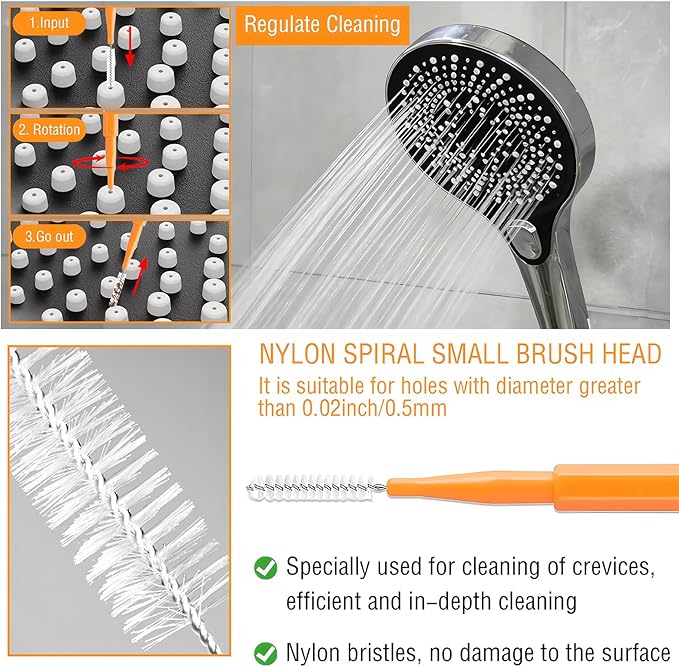 20PCS Shower Head Cleaner Picks,Shower Head Cleaning Brush Tool for Small Hole Gap Hole Anti-Clogging,Shower Cleaner Picks Fitting Nozzle Unclogger for Household Bathroom Shower Cleaning Brush
