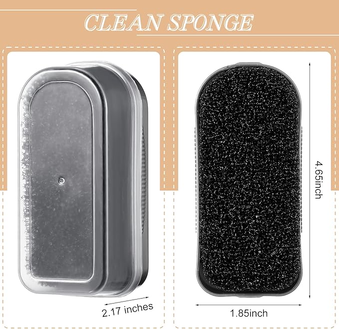 Patelai 2 Pcs Horsehair Felt Hat Brush Kit Lint Brush with Cleaning Sponge Felt Cowboy Hat Remover Kit Remove Dust Lint Brushes for Clothes Western Hats, Shoes(Wooden Color,Wood)
