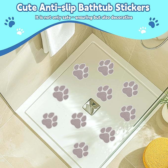 20 PCS Original Non-Slip Bathtub Stickers, Large Safety Bathroom Tubs Showers Treads Adhesive Decals with Scraper