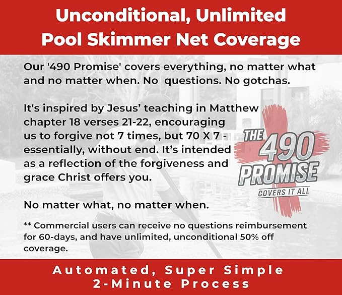 ProTuff 13" Spa Silt Net for PROS – “490 Promise” Unlimited, Unconditional Replacement - Heavy Duty Ultra Fine Mesh Silt & Sand Skimmer Cleans 3X Faster Than Vacuum - 13 inch Leaf Rake Bag for Pollen