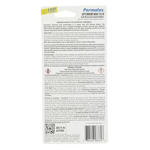 Permatex 27037 Optimum Black Gasket Maker, 3 oz