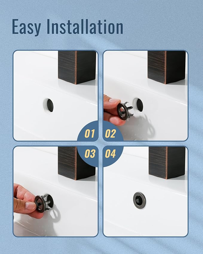 ARCORA Bathroom Sink Overflow Ring: Oil Rubbed Bronze 2 Pack Solid Brass Bathroom Vessel Sink Overflow Cover Basin Trim Ring Hole Insert Caps