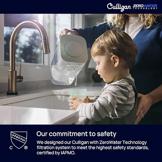 Culligan with ZeroWater Technology 10-Cup Water Filter Pitcher – Includes 5-Stage Advanced Water Filter, IAPMO Certified to Reduce Lead, Total PFAS, Mercury, Fluoride, and Chlorine - Lilac