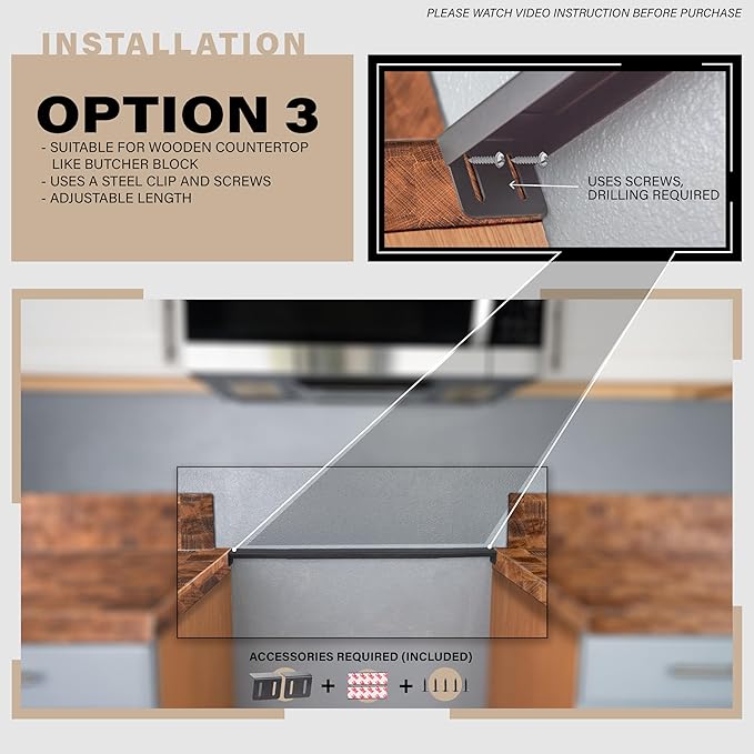Expandable Rear Stove Gap Cover for Slide-In Ranges – Stainless Steel, Black Powder Coated – Adjustable Up to 32″ – Dual Install Options (2.25 inch WIDE)