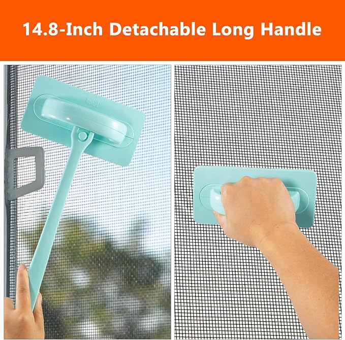 Window Screen Cleaner and Groove Cleaning Brush, Mesh Screen Cleaning Brush and 3 PCS Hand-held Magic Window Track Cleaning Tools for Sliding Door, Sill, Tile Lines, Shutter, Car Vents