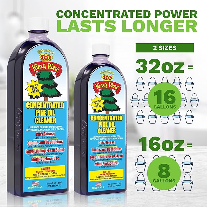 King Pine Concentrated Pine Oil Multi-Surface Cleaner Industrial Strength, Original Black, 20 Fl Oz