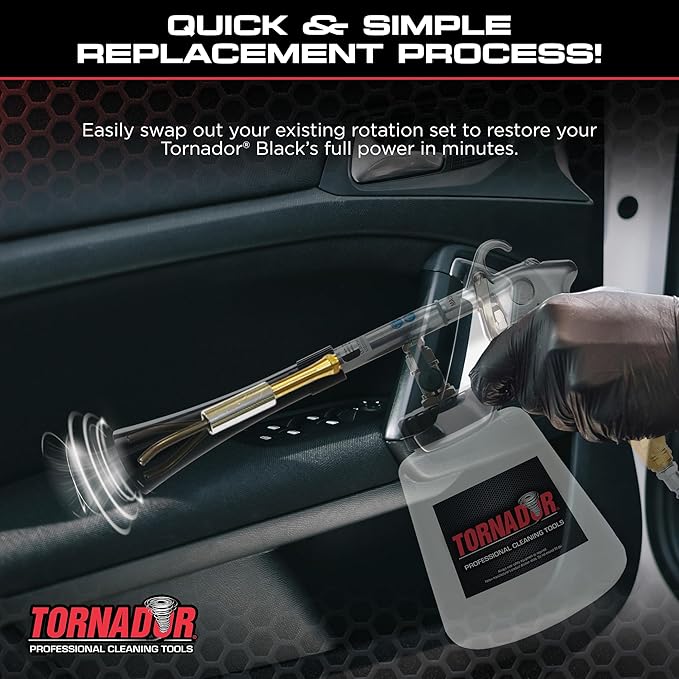 Tornador TB-200RS Rotation Set for Z-020 Black | OEM Weighted Tube with Rotating Rod | Boosts Cleaning Power | Quick Install | Perfect for Car Upholstery, Interiors, Carpets, and Dashboards