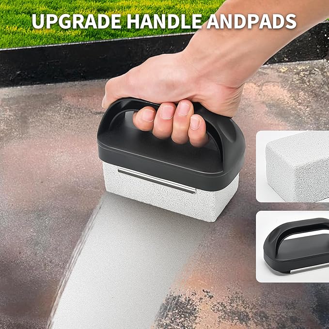 Griddle Cleaning Stone Brick, 5-Pack with Ergonomic Handle, Natural Pumice Block for Blackstone, Flat Top Griddles, Cast Iron, Ovens & BBQ Surfaces