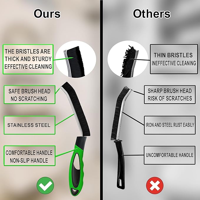Crevice Cleaning Brush – Perfect for Cleaning Tight, Hard-to-Reach Spaces Like Gaps, Corners, and Edges – Grout Brush, Small Cleaning Brush, Sink Brush, Tile Cleaning Brush, Gap Brush for Cleaning