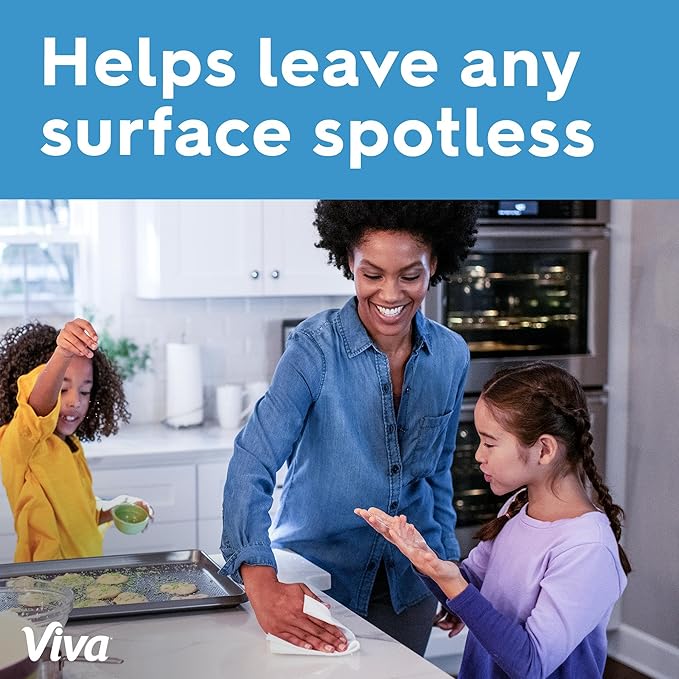 Viva Multi-Surface Cloth Paper Towels, Choose-A-Sheet Size, 12 Triple Rolls, 165 Sheets per Roll (Packaging May Vary)