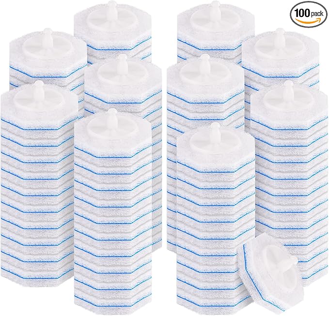 100 Count Toilet Wand Refills for Clorox, Compatible with Most Disposable Toilet Brush for Bathroom Cleaning
