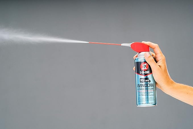 3-IN-ONE RVcare Window & Track Dry Lube with SMART STRAW SPRAYS 2 WAYS, 10 OZ [6-Pack]