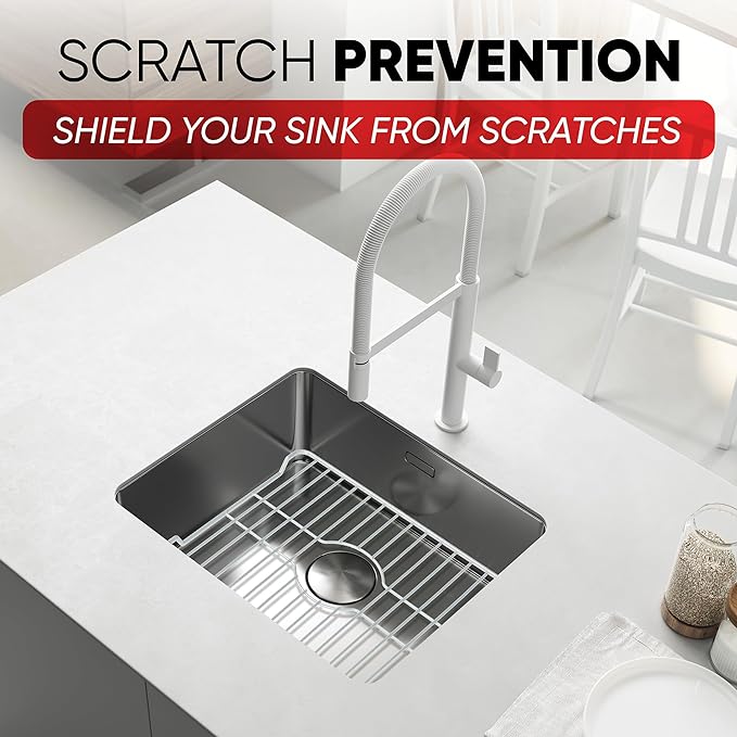 Better Houseware Sink Protectors for Kitchen Sink, Protective Metal Grid, 16x12.3x1 inches, Black Kitchen Sink Mat to Shield Sink Base from Scratches, Rust-Resistant Coating, 2 pack, M