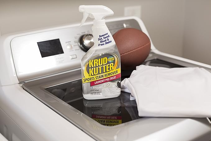 Krud Kutter Sports Stain Remover Laundry Pre Treat Spray, 22 oz, Removes Grass, Dirt and Sweat Stains from Athletic Clothing, Prewash Treatment for Uniforms, Activewear and Fabric