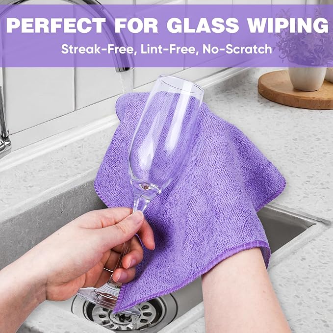 10 Colors Microfiber Cleaning Cloths, 400 Pack Assorted Cleaning Rags, Highly Absorbent Microfiber Towels for Car, Kitchen, Bathroom and Household Cleaning, 11.8"X11.8"