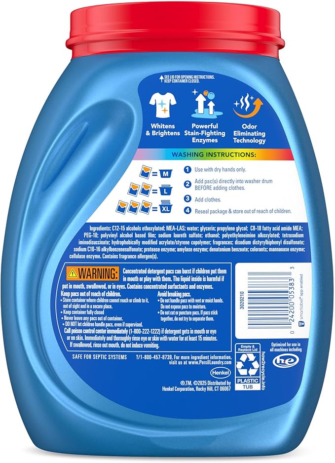 Persil Ultra Pacs Advanced Clean Oxi+Odor Power Laundry Detergent,80 Count (Pack of 2)