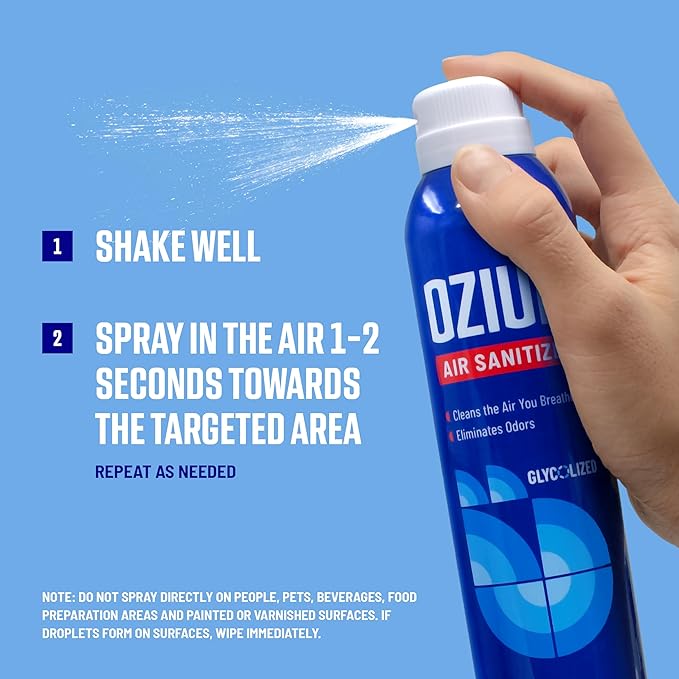 Ozium Air Sanitizer Spray - Room Odor Eliminator for Home, Car, and Office - Outdoor Essence - 8 oz Can - 6 Pack