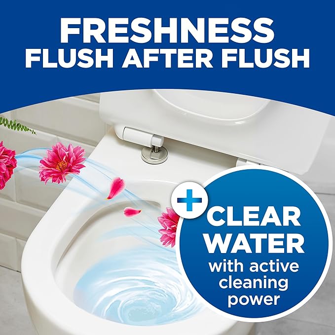 New Bloo Toilet Blocks, Pack of 2, Limescale Remover Cistern, Cleaner with Cleaning and Foaming Action, Fresheners – Fresh Flowers