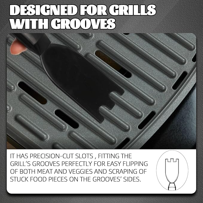 TonGass Grill Scraper for George Foreman Indoor Grills & Most Other Indoor Grills with Grooves, Heat-Resistant Grill Spatula